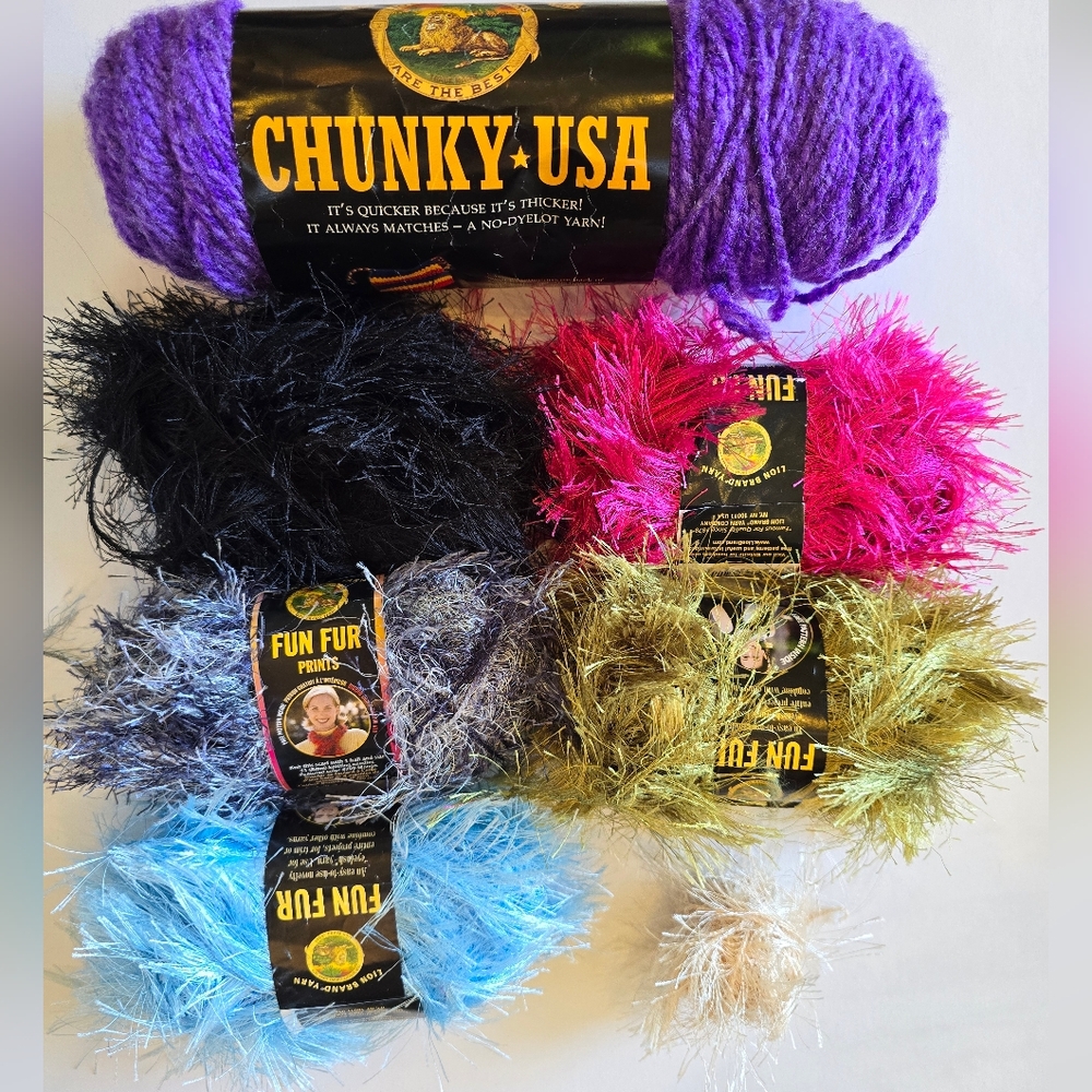 Chunky USA and Fun Fur Yarn Bundle